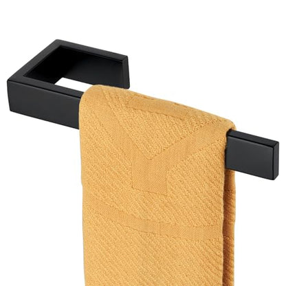 KOKOSIRI Hand Towel Bar Matte Black Bathroom Towel Holder Wall Mounted Kitchen Towels Shelf Bath Accessories Stainless Steel, B3009BK - color: Matte Black
