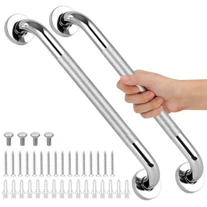 2 PCS Shower Grab Bars for Seniors 24 Inch Bathroom Safety Shower Handle | Stainless Steel Bathroom Balance Bar, Anti Slip Hand Rail Support, Assist Bath Handrails for Handicap, Elderly, Pregnant - size: 2 PCS-24IN
