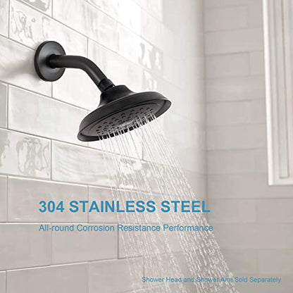 OFFO Shower Arm with Flange, 6 in Oil Rubbed Bronze Wall Mount Replacement Angle Shower Head Arm Wall-Mounted For Fixed Shower Head & Handheld Showerhead - color: Oil Rubbed Bronze, style: 6 in