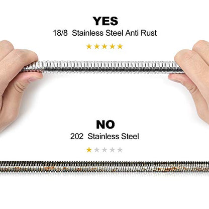 Blissland Shower Hose Extra Long 90 Inches Brushed Chrome Handheld Shower Head Hose with Brass Insert and Nut - Lightweight and Flexible - style: 90''Stainless Steel