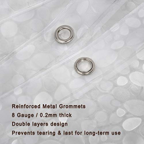 Bostofy Waterproof Shower Curtain Liner 8G EVA Thick Shower Curtain with Heavy Duty 3 Bottom Magnets, Shower Liner for Shower Stall, Bathtubs, 3D Pebble Pattern, 72 x 72,12 Hooks - color: Clear Stone, size: 72"W x 72"L (Pack of 1)