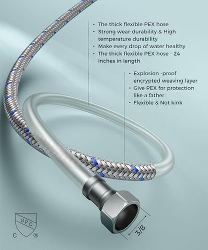QFN Waterfall Bathroom Faucet 3 Hole 8" Widespread Brushed Nickel 2 Handle | Bathroom Sink Faucet Lead-Free with Pop-up Drain and Supply Lines, Fits 4-12 Inch 3 Hole Install, for Vanity Laundry Restroom - color: Brushed Nickel, style: Waterfall