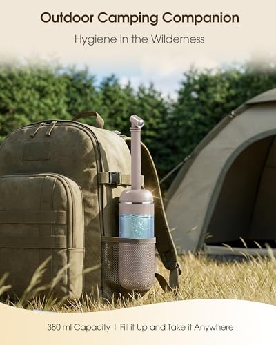 Portable Bidet for Travel & Camping - Manual Squeeze Peri Bottle Handheld | 3 Leak-Proof Seals | BPA-Free | Feminine Hygiene Care | Postpartum | Extendable Sprayer with Nozzle | for Men&Women-Khaki - color: Khaki