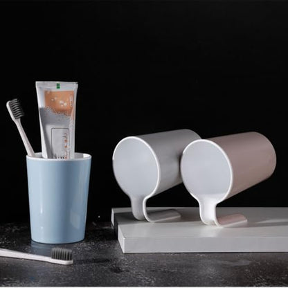 Minimalist Two-Tone Mouthwash Cup | Eco-Friendly PP Material | Stylish & Practical Design | A Household Essential (Blue & Gray)