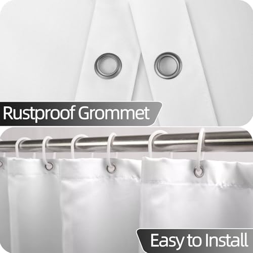 Ombre Grey Stall RV Shower Curtain with Hooks 36x72inches | Machine Washable Waterproof, Modern Solid Boho Gradient, Bathroom Dorm Hotel Room Divider, Easy to Install, Window Curtain - color: Ombre Grey, size: 36"W x 72"L (Pack of 1)