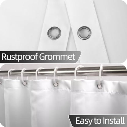 Ombre Grey Stall RV Shower Curtain with Hooks 36x72inches | Machine Washable Waterproof, Modern Solid Boho Gradient, Bathroom Dorm Hotel Room Divider, Easy to Install, Window Curtain - color: Ombre Grey, size: 36"W x 72"L (Pack of 1)