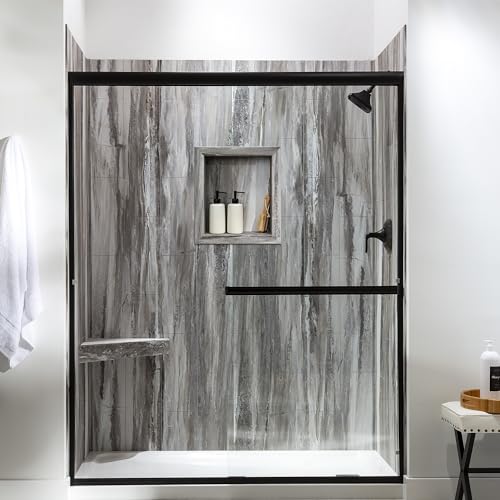 Palisade 17.5 in x 15.5 in Vinyl Shower Niche Louvre Granite | Waterproof Shower Insert - color: Louvre Granite