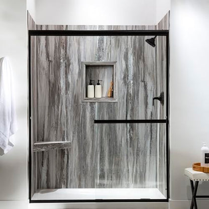 Palisade 17.5 in x 15.5 in Vinyl Shower Niche Louvre Granite | Waterproof Shower Insert - color: Louvre Granite