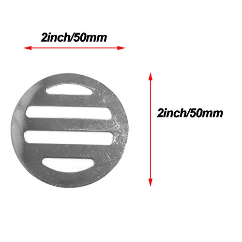NGe 4Pcs Silver Tone 304 Stainless Steel Round Floor Drain Cover Drain Protection Cover 2 Inch 4 Holes - size: Round 2 Inch