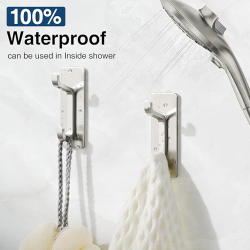 pickpiff 13LB Strong Stick-on Hooks for Coat & Towel, Brushed Nickel 6 Pack - color: Brushed Nickel, size: 6 Pack