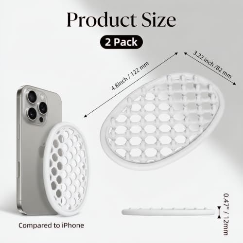 2 Pack White Silicone Soap Dish, Self Draining Non-Slip Soap Holder, Bar Soap Saver Pad for Shower, Bathtub, Bathroom & Kitchen (White) - color: White