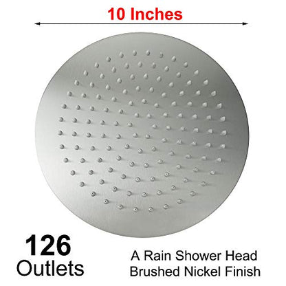 NearMoon Rain Shower Head, Ultra-Thin Design-Pressure Boosting, Awesome Some Experience, High Flow Stainless Steel Rainfall Head (10 Inch, Brushed Nickel) - color: Brushed Nickel, size: 10 Inch