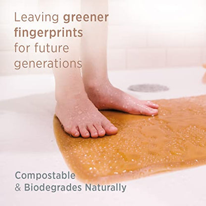 HEVEA Baby & Toddler Bath Mat - 100% Natural Rubber Non Slip Bathtub Mat for Baby - Upcycled, Danish Design - Safe & Sustainable Bathroom Essential (Marble) - color: Marble, size: 21.7" x 12.6" (Rectangular)