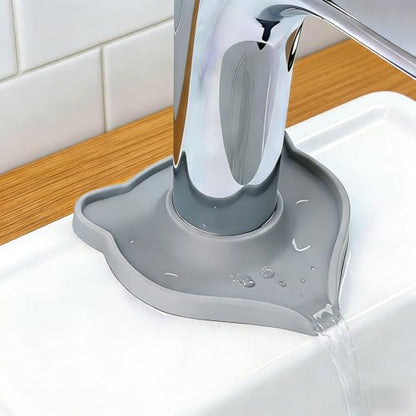 Compact Silicone Kitchen Sink Faucet Splash Proof Mat, Tap Water Diversion Splash Guard Drain Pad(Light Grey,2PCS) - color: LightGreyx2