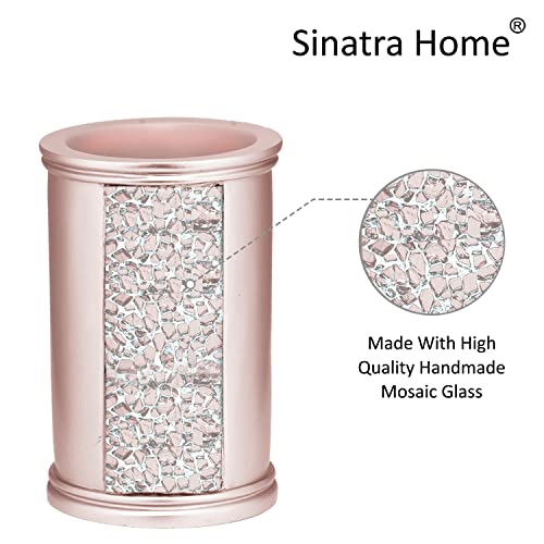 Zahari Home Sinatra Bath Tumbler Toothbrush and Toothpaste Holder Makeup Brushes Organizer, Blush - color: Blush, size: 4.25" x 3" x 3" Tumbler