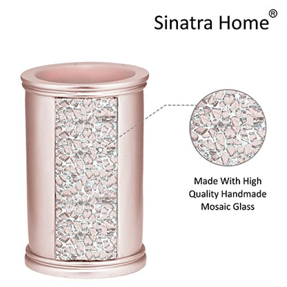 Zahari Home Sinatra Bath Tumbler Toothbrush and Toothpaste Holder Makeup Brushes Organizer, Blush - color: Blush, size: 4.25" x 3" x 3" Tumbler