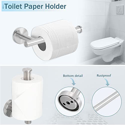 Cilee 10 Piece Brushed Nickel Bathroom Hardware Set, 24" 16" Towel Bar Set | 24 & 16 inch Towel bar, Toilet Paper Holder, Towel Ring, Towel Hook, Bathroom Accessories Set Stainless Steel Wall Mounted - color: 1 Brushed Nickel, size: 24inch