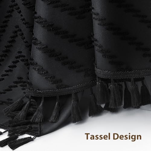 Black Hook Free Chevron Shower Curtain & Fabric Liner,72x87 | Less Time to install, 3 in 1 Fabric Shower Curtain and Liner Set with Magnets, Extra Long, Shower Curtains for Bathroom - color: A Black, size: 72"W x 87"L (Pack of 1)