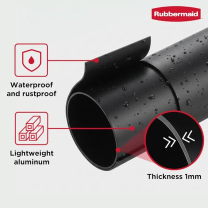 Rubbermaid Double Curved Shower Curtain Rod, No Drill, 50-72 Inches Adjustable Tension Shower Rod for Bathroom, Non-Slip, No Rust, Matte Black - color: Black