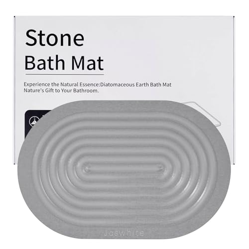 Stone Dish Drying Mat - Large Foldable Marbled Quick Drying Dish Mats, Stone Coasters Set of 4 Collapsible Ultra Absorbent Diatomaceous Earth Mats for Kitchen Counter Bathroom (Grey_Oval) - color: Grey_Oval