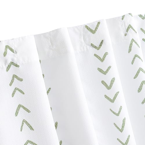 jinchan Green and White Boho Shower Curtain Herringbone Zig Zag Waterproof Fabric Bohemian Modern Farmhouse Arrow Geometric Shower Curtains for Bathroom with 12 Hooks 70x72 Inches - color: Boho Chevron Green, size: 70"W x 72"L (Pack of 1)