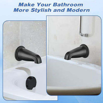 Dreyoo Tub Spout (Universal Fits 1/2" Copper Pipe, 1/2" IPS and 3/4" IPS), Bathroom Bathtub Faucet with Adapters and Hex Wrench(Matte Black,Without Diverter) - color: Matte Black, style: Without Diverter