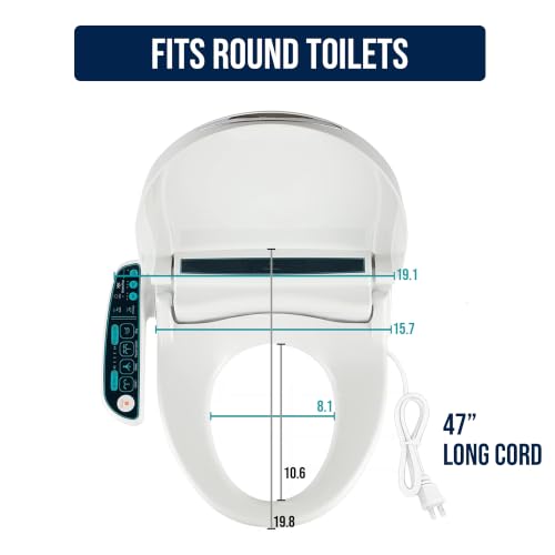 BidetMate 2000 Series Electric Bidet Toilet Seat, Round, Heated Seat | Heated Water Seat, Unlimited Warm Water Wash, Dryer, Deodorizer, Self Cleaning Nozzle, Side Panel Control, Fits Round Toilets - style: 2000 Series | Round | Side Panel