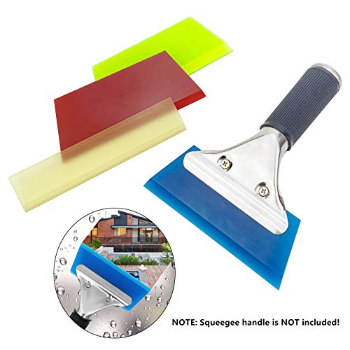 CARTINTS 2pack Squeegee Blade Replacement Mini Squeegee, 5.1x 2 inch, for Cleaning Glass, Shower Door and Car Windows and Screen Printing,Blue - color: Blue