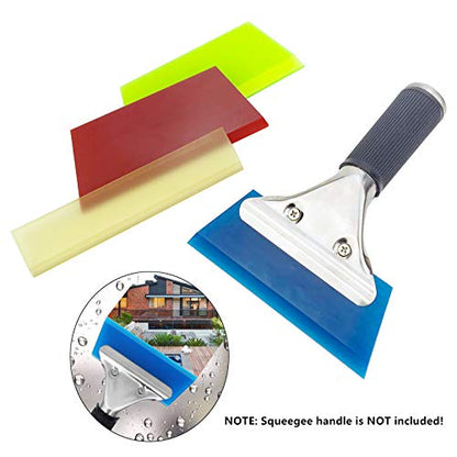 CARTINTS 2pack Squeegee Blade Replacement Mini Squeegee, 5.1x 2 inch, for Cleaning Glass, Shower Door and Car Windows and Screen Printing,Blue - color: Blue
