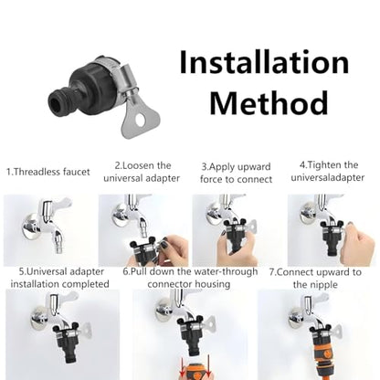1/2inch Universal Hose quick Connector accessory Set, High-pressure car wash gun, washing machine faucet connector, garden irrigation tool hose quick-connect 9 pieces set.