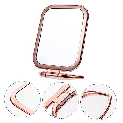 VICASKY Double Sided Magnifying Makeup Mirror Rose Gold Folding Tabletop Vanity Mirror Portable for Bathroom Countertop and Dressing Table Stylish for Travel and Business Use