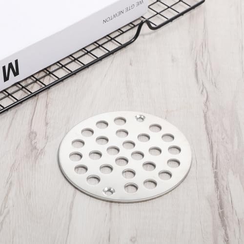 Round 4 Inch Screw-in Floor Drain Cover, 4 Inch Shower Drain Cover Stainless Steel Strainer Covers Replacement Shower Drainer Grate Easy-to-Install Replacement