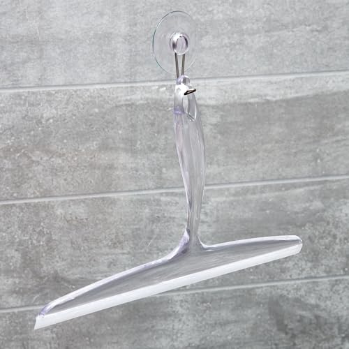 iDesign Bathroom Plastic Shower Squeegee, Clear, Set of 2 | Wall Hook Included - color: Clear, style: Pack of 2