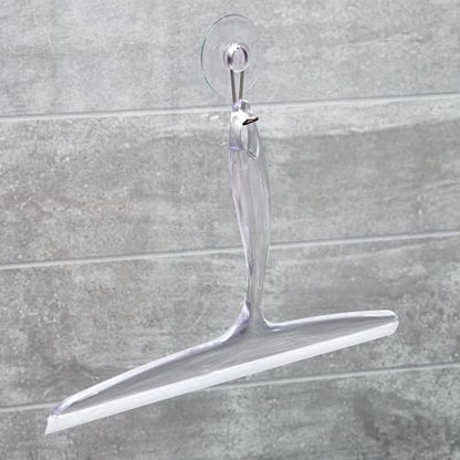 iDesign Bathroom Plastic Shower Squeegee, Clear, Set of 2 | Wall Hook Included - color: Clear, style: Pack of 2