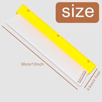 12" Silicone Car Squeegee, T-Bar Water Blade for Drying (Yellow) | Silicone Water Blade, Safe On Auto Paint & Glass. T-Shape, Non-Slip Handle For Fast Work. - color: Yellow