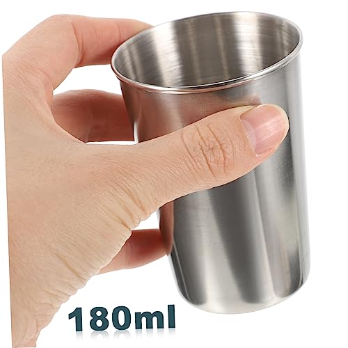 Stainless Steel Tumbler Cup Bathroom Rinse Cup for Toothbrush and Beverages Silver Drinking Cup for Home Use Easy to Clean and Stylish Design