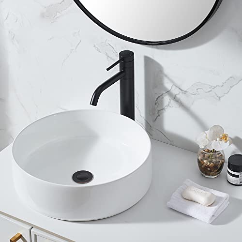 Hotis Vessel Sink Faucet Black, Tall Bathroom Faucet for Sink 1 Hole, 360 Swivel Body Single Handle Faucet for Bath Sink, Mixer Spout Stainless Steel Bathroom Faucets with Pop Up Drain - color: Black