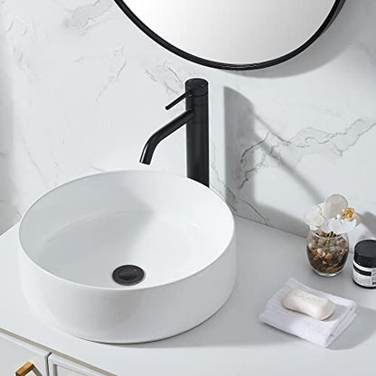 Hotis Vessel Sink Faucet Black, Tall Bathroom Faucet for Sink 1 Hole, 360 Swivel Body Single Handle Faucet for Bath Sink, Mixer Spout Stainless Steel Bathroom Faucets with Pop Up Drain - color: Black