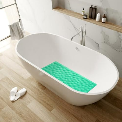 Non-Slip Bathtub Mat OTHWAY Soft Rubber Bathroom Bathmat with Strong Suction Cups (Fruit Green, 16x40 inch) - color: Fruit Green, size: 40" x 16" (Rectangular)