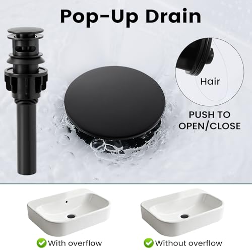 Bathroom Faucet 3 Hole with Pull Down Sprayer Matte Black, 2-Handle | Lead-free stainless steel, pop-up drain, 360°swivel, 8-inch widespread Faucet for RV/vanity sink, 3-hole mount - color: 2-Matte Black, style: 8 Inch Pull Down