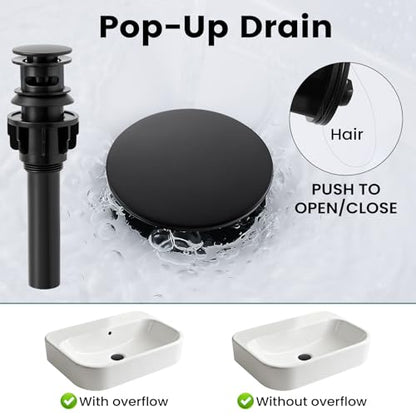 Bathroom Faucet 3 Hole with Pull Down Sprayer Matte Black, 2-Handle | Lead-free stainless steel, pop-up drain, 360°swivel, 8-inch widespread Faucet for RV/vanity sink, 3-hole mount - color: 2-Matte Black, style: 8 Inch Pull Down