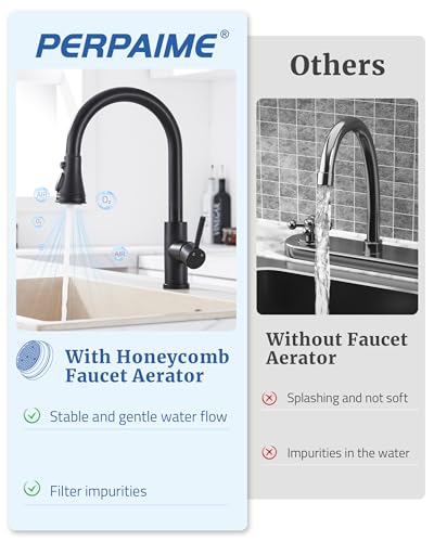 Kitchen Faucet Spray Head Replacement, 3-Function Pull Down Sprayer Head | 15 Adapters, Compatible with Moen Delta Kohler, 3-Mode Stream Spray Blade, Removable Aerator, Easy Install, Matte Black - color: Matte Black