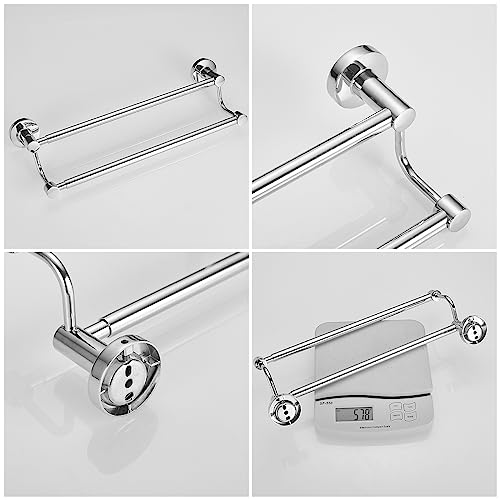 Double Towel Bar Towel Rack for Bathroom Wall Mounted Polished Chrome | Adjustable 16-26 In,Wall Mounted Towel Holder, Stainless Steel, Rustproof, Towel Bar Rod Hanger Hardware Accessories Hotel - color: Polished Chrome