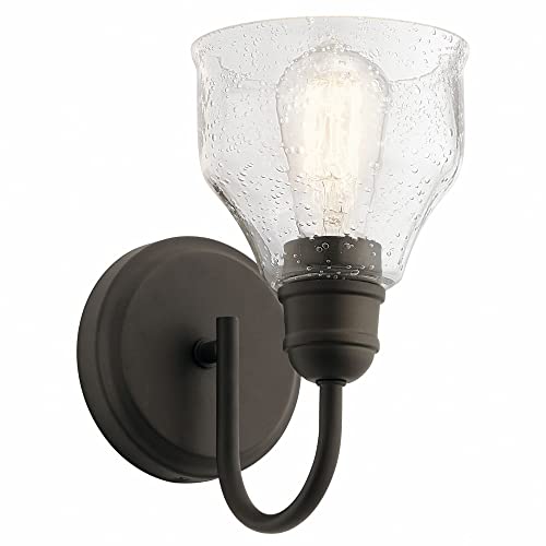 Kichler Avery 9.25" 1 Light Vanity Light with Clear Seeded Glass Brushed Nickel - color: Brushed Nickel, size: 1-Light