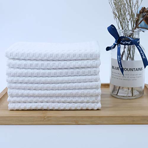 POLYTE Ultra Premium Microfiber Kitchen Dish Cloth Waffle Weave, 8 Pack (12x12 in, White) - color: White, size: 12x12 in