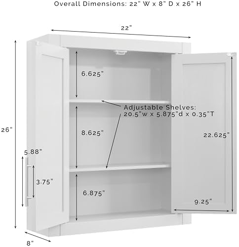 Crosley Furniture Savannah Wall Mounted Bathroom Storage Medicine Cabinet with Shelves, Navy - color: Navy, style: Wall Cabinet
