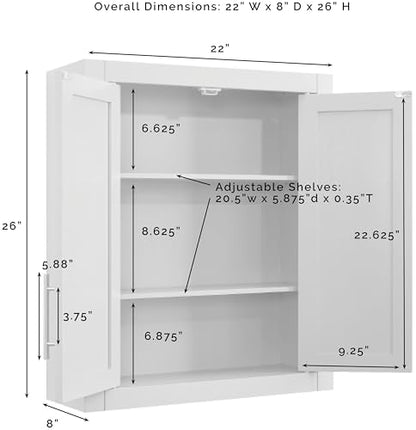 Crosley Furniture Savannah Wall Mounted Bathroom Storage Medicine Cabinet with Shelves, Navy - color: Navy, style: Wall Cabinet