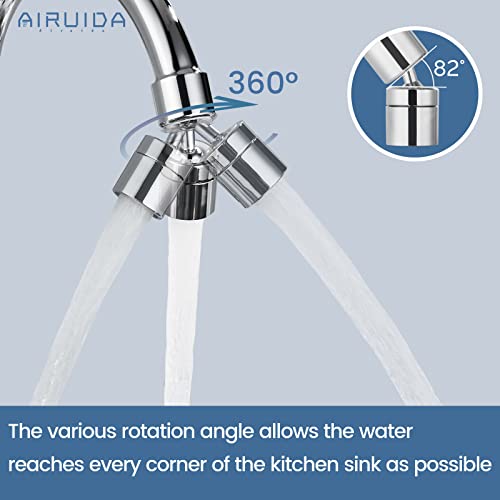 Airuida 8 Inch Chrome Polish Wall Mount Kitchen Sink Faucet | 2 Handle Kitchen Faucet,without Adapter,360° Swivel Spout,Commercial Sink Faucet,for Laundry Utility - color: Chrome Polish