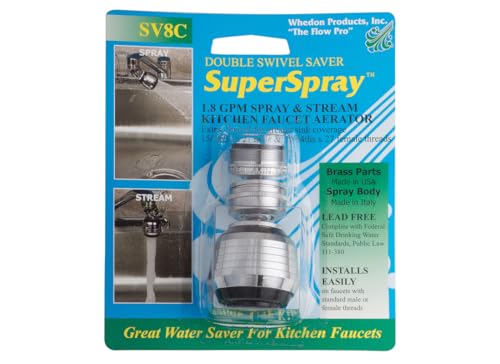 Whedon SuperSpray Dual Swivel Spray Aerator 15/16. X 27 in. x 55/64 X 27 in. Chrome Plated