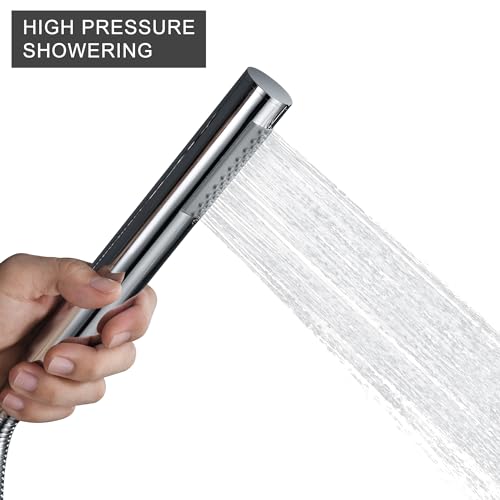Chrome Shower Faucets Sets Complete, Shower Fixtures, Shower System with 10 Inch Rainfall Shower Head And High Pressure Handheld, Brass Valve with Pressure Balance Cartridge - style: 10-inch Chrome